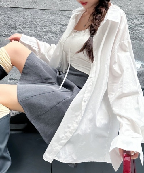 Ada.（エイダ）の「レギュラーカラー ベーシック オーバーサイズ シャツ（シャツ/ブラウス・レディース・イエロー/ホワイト/ライトブルー・FREE）」の6枚目の写真