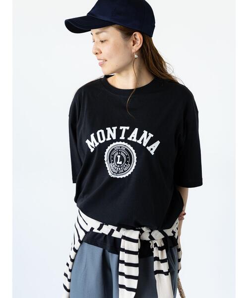 Lugnoncure（ルノンキュール）の「【接触冷感】カレッジ風プリントBIGTシャツ（Tシャツ/カットソー・レディース・ブラウン/オフホワイト/ブラック・F）」の3枚目の写真