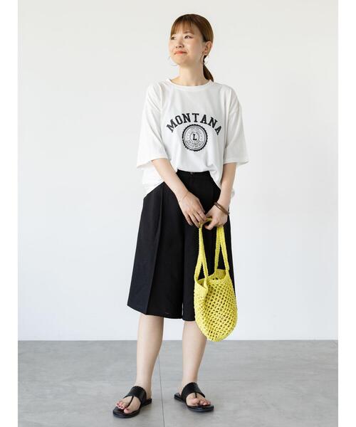 Lugnoncure（ルノンキュール）の「【接触冷感】カレッジ風プリントBIGTシャツ（Tシャツ/カットソー・レディース・ブラウン/オフホワイト/ブラック・F）」の20枚目の写真