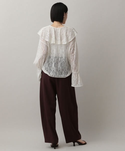 A part by（アパートバイ）の「ラッフルブラウス（シャツ/ブラウス・レディース・オフホワイト/ブラック系その他2/アイボリー/ライトイエロー・FREE）」の5枚目の写真