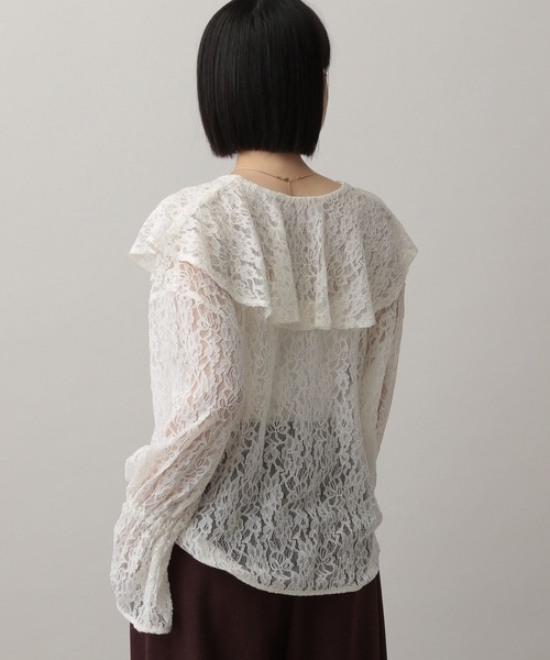 A part by（アパートバイ）の「ラッフルブラウス（シャツ/ブラウス・レディース・オフホワイト/ブラック系その他2/アイボリー/ライトイエロー・FREE）」の7枚目の写真