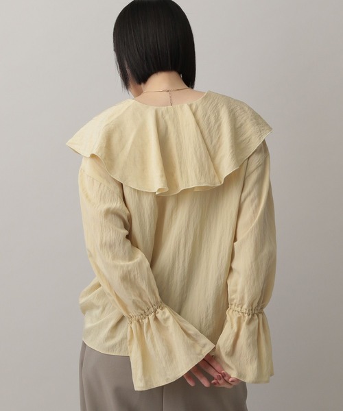 A part by（アパートバイ）の「ラッフルブラウス（シャツ/ブラウス・レディース・オフホワイト/ブラック系その他2/アイボリー/ライトイエロー・FREE）」の11枚目の写真