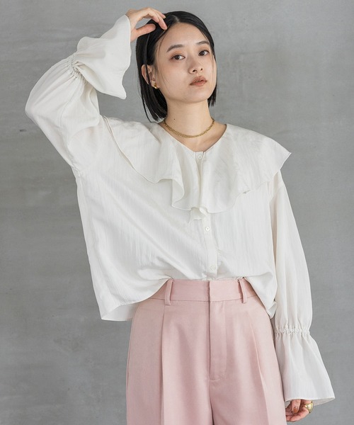 heve ドルマンスリーブラッフルブラウス Heve ドルマンラッフルスリーブブラウス ヘイヴ トップス