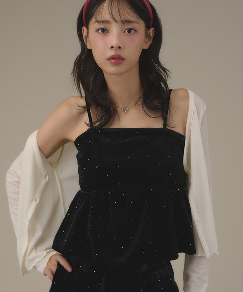 apres jour mignon(アプレジュールミニョン)の「シアーベロアプレート付きカーディガン(カーディガン/ボレロ・レディース・ブラック/アイボリー/ブラウン系その他/ネイビー・フリー/X-LARGE)」の7枚目の写真