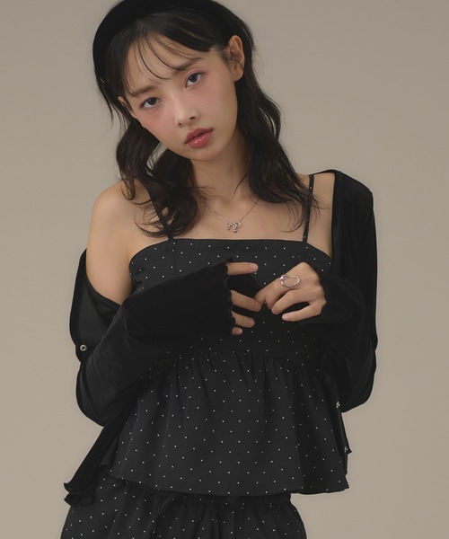 apres jour mignon(アプレジュールミニョン)の「シアーベロアプレート付きカーディガン(カーディガン/ボレロ・レディース・ブラック/アイボリー/ブラウン系その他/ネイビー・フリー/X-LARGE)」の8枚目の写真