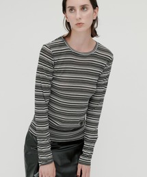 【kiehtova】SHEER BORDER TOPS/シアー ボーダー トップス KTWR41　※