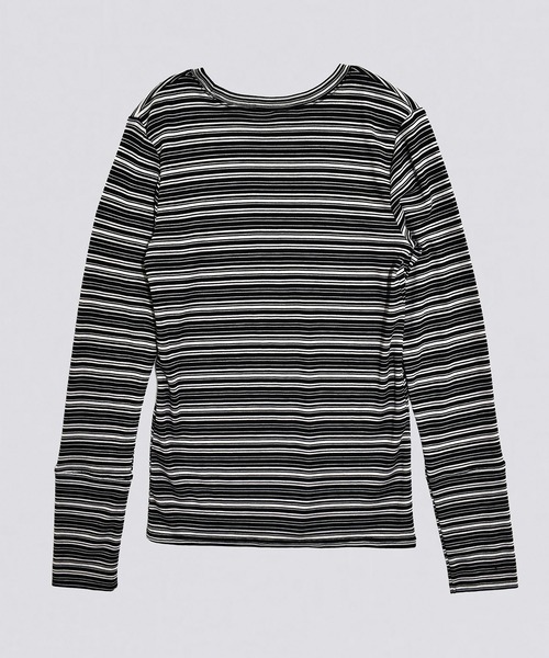 kiehtova(キエトヴァ)の「【kiehtova】SHEER BORDER TOPS/シアー ボーダー トップス KTWR41 ※(Tシャツ/カットソー・レディース・ブラック/ブラウン・FREE)」の10枚目の写真