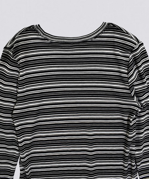 kiehtova(キエトヴァ)の「【kiehtova】SHEER BORDER TOPS/シアー ボーダー トップス KTWR41 ※(Tシャツ/カットソー・レディース・ブラック/ブラウン・FREE)」の3枚目の写真