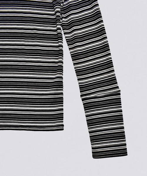 kiehtova(キエトヴァ)の「【kiehtova】SHEER BORDER TOPS/シアー ボーダー トップス KTWR41 ※(Tシャツ/カットソー・レディース・ブラック/ブラウン・FREE)」の4枚目の写真
