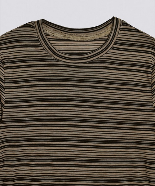 kiehtova(キエトヴァ)の「【kiehtova】SHEER BORDER TOPS/シアー ボーダー トップス KTWR41 ※(Tシャツ/カットソー・レディース・ブラック/ブラウン・FREE)」の5枚目の写真