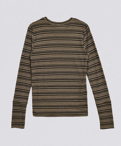 kiehtova(キエトヴァ)の「【kiehtova】SHEER BORDER TOPS/シアー ボーダー トップス KTWR41 ※(Tシャツ/カットソー・レディース・ブラック/ブラウン・FREE)」の6枚目の写真