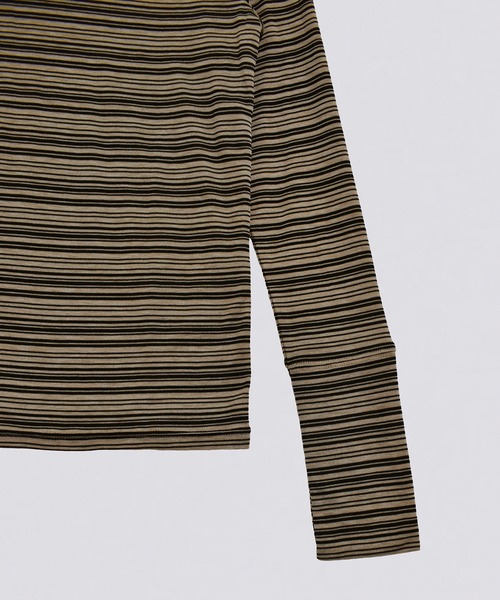 kiehtova(キエトヴァ)の「【kiehtova】SHEER BORDER TOPS/シアー ボーダー トップス KTWR41 ※(Tシャツ/カットソー・レディース・ブラック/ブラウン・FREE)」の8枚目の写真