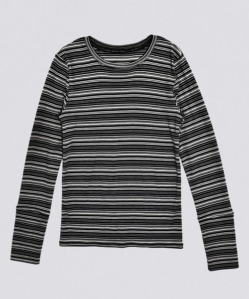 kiehtova(キエトヴァ)の「【kiehtova】SHEER BORDER TOPS/シアー ボーダー トップス KTWR41 ※(Tシャツ/カットソー・レディース・ブラック/ブラウン・FREE)」の16枚目の写真