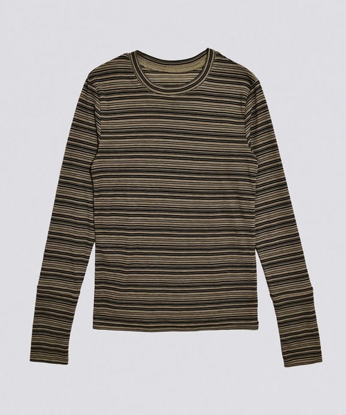 kiehtova(キエトヴァ)の「【kiehtova】SHEER BORDER TOPS/シアー ボーダー トップス KTWR41 ※(Tシャツ/カットソー・レディース・ブラック/ブラウン・FREE)」の17枚目の写真