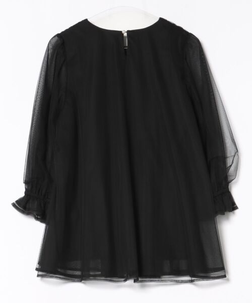 Rose Tiara(ローズティアラ)の「【手洗いOK】チュール重ねカットソー(Tシャツ/カットソー・レディース・ブラック/グレー・42/46/38)」の6枚目の写真