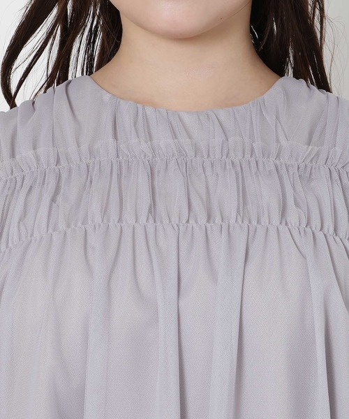 Rose Tiara(ローズティアラ)の「【手洗いOK】チュール重ねカットソー(Tシャツ/カットソー・レディース・ブラック/グレー・42/46/38)」の19枚目の写真