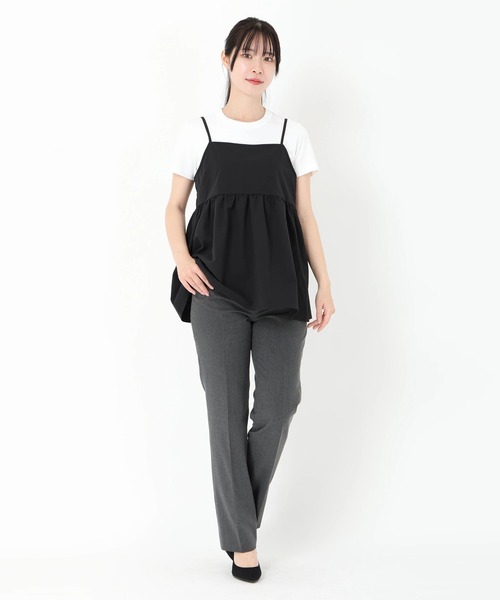 STRAWBERRY-FIELDS（ストロベリーフィールズ）の「コットンライククロス_キャミトップス（その他トップス・レディース・ブラック・2）」の9枚目の写真