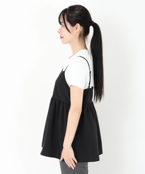 STRAWBERRY-FIELDS（ストロベリーフィールズ）の「コットンライククロス_キャミトップス（その他トップス・レディース・ブラック・2）」の3枚目の写真