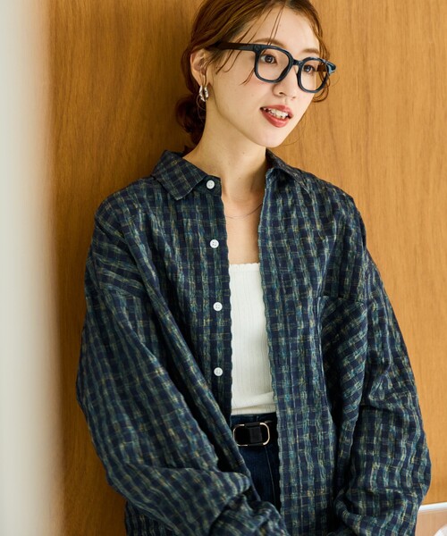 セール】限定展開 ポコポコ チェック ビッグシルエット シャツ（シャツ