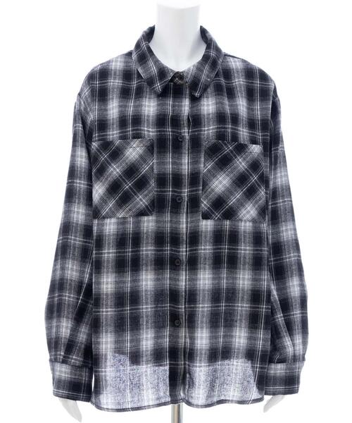 INGNI（イング）の「2Wayオフショルチェック柄シャツ（シャツ/ブラウス・レディース・ブラウン系その他2/ブラック系/ネイビー系2・M）」の15枚目の写真