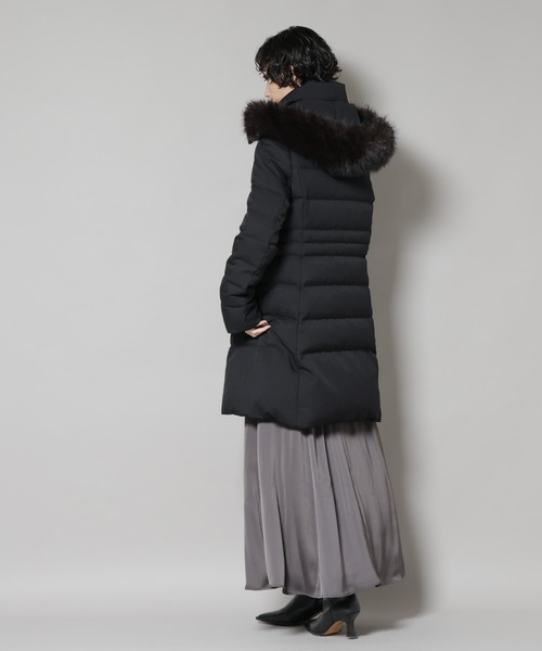 NANO universe（ナノユニバース）の「「西川ダウン(R)」サージロングダウン（ダウンジャケット/コート・レディース・ブラック/ネイビー/グレー系その他4・M/S/L）」の20枚目の写真