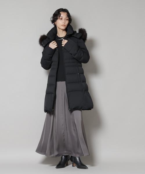 NANO universe（ナノユニバース）の「「西川ダウン(R)」サージロングダウン（ダウンジャケット/コート・レディース・ブラック/ネイビー/グレー系その他4・M/S/L）」の21枚目の写真