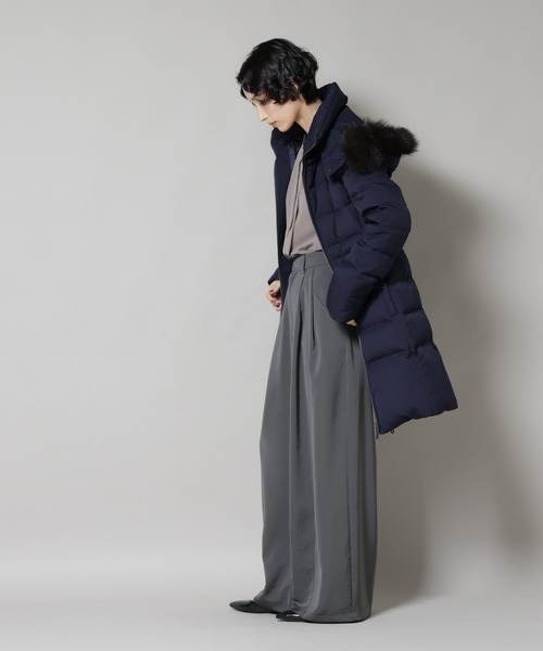 NANO universe（ナノユニバース）の「「西川ダウン(R)」サージロングダウン（ダウンジャケット/コート・レディース・ブラック/ネイビー/グレー系その他4・M/S/L）」の7枚目の写真