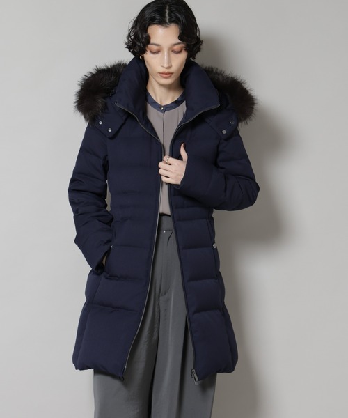 NANO universe（ナノユニバース）の「「西川ダウン(R)」サージロングダウン（ダウンジャケット/コート・レディース・ブラック/ネイビー/グレー系その他4・M/S/L）」の22枚目の写真