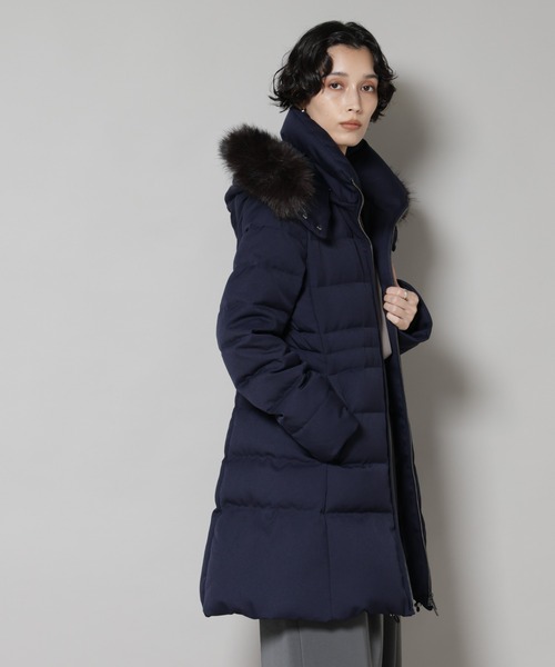 NANO universe（ナノユニバース）の「「西川ダウン(R)」サージロングダウン（ダウンジャケット/コート・レディース・ブラック/ネイビー/グレー系その他4・M/S/L）」の11枚目の写真