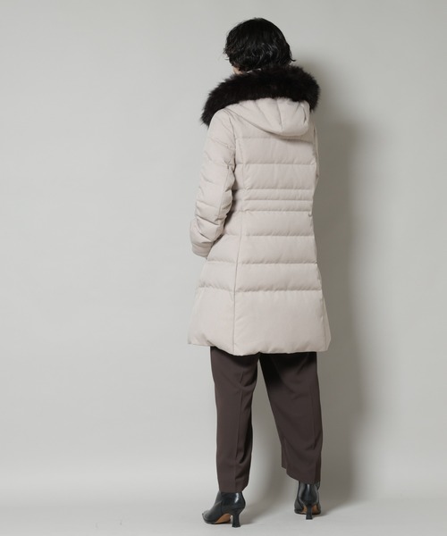 NANO universe（ナノユニバース）の「「西川ダウン(R)」サージロングダウン（ダウンジャケット/コート・レディース・ブラック/ネイビー/グレー系その他4・M/S/L）」の4枚目の写真