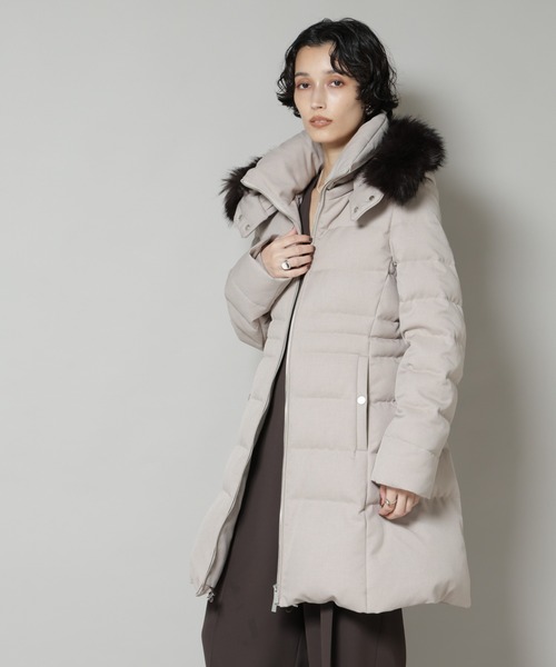 NANO universe（ナノユニバース）の「「西川ダウン(R)」サージロングダウン（ダウンジャケット/コート・レディース・ブラック/ネイビー/グレー系その他4・M/S/L）」の10枚目の写真