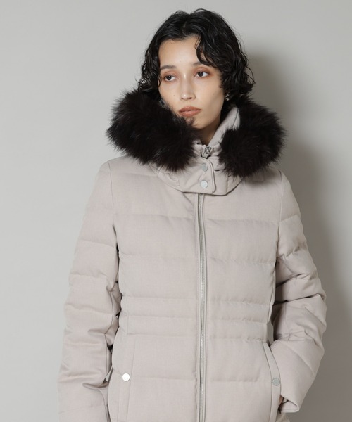 NANO universe（ナノユニバース）の「「西川ダウン(R)」サージロングダウン（ダウンジャケット/コート・レディース・ブラック/ネイビー/グレー系その他4・M/S/L）」の9枚目の写真