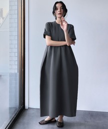 ELFRANK（エルフランク）の「半袖コクーンニットワンピース ロングワンピース（ワンピース）」