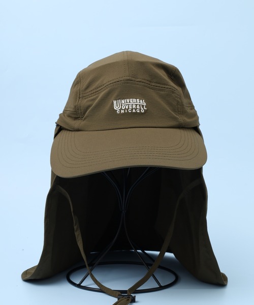 UNIVERSAL OVERALL（ユニバーサルオーバーオール）の「UNIVERSAL OVERALL UVカット 撥水加工 シャダン 裏地メッシュ ２WAY ジェットキャップ 帽子 男女兼用（キャップ・メンズ・ベージュ/カーキ/ブラック/チャコール・FREE）」の4枚目の写真