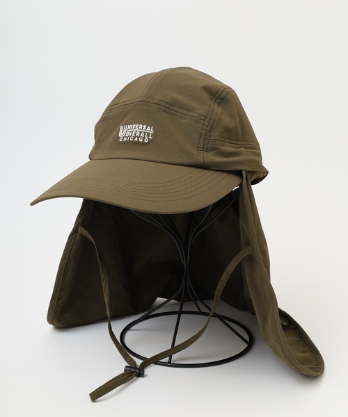 UNIVERSAL OVERALL（ユニバーサルオーバーオール）の「UNIVERSAL OVERALL UVカット 撥水加工 シャダン 裏地メッシュ ２WAY ジェットキャップ 帽子 男女兼用（キャップ・メンズ・ベージュ/カーキ/ブラック/チャコール・FREE）」の9枚目の写真
