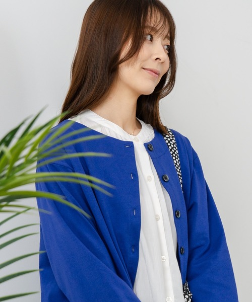 fort point(フォーポイント)の「【C-FORT POINT/フォートポイント】バスク天竺 クルーネック カーディガン(カーディガン/ボレロ・レディース・ブラック/レッド/ブルー/アイボリー/スミクロ・FREE)」の4枚目の写真