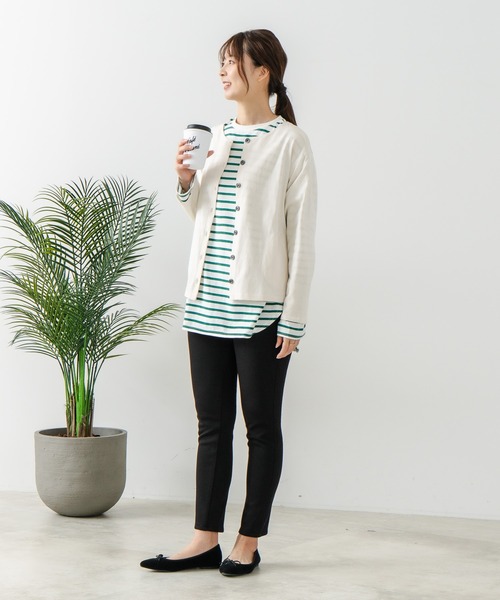 fort point(フォーポイント)の「【C-FORT POINT/フォートポイント】バスク天竺 クルーネック カーディガン(カーディガン/ボレロ・レディース・ブラック/レッド/ブルー/アイボリー/スミクロ・FREE)」の6枚目の写真