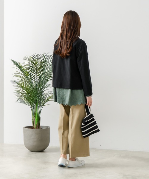 fort point(フォーポイント)の「【C-FORT POINT/フォートポイント】バスク天竺 クルーネック カーディガン(カーディガン/ボレロ・レディース・ブラック/レッド/ブルー/アイボリー/スミクロ・FREE)」の14枚目の写真