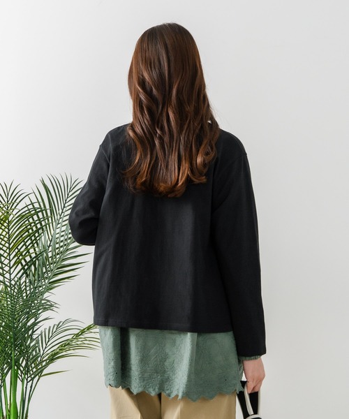 fort point(フォーポイント)の「【C-FORT POINT/フォートポイント】バスク天竺 クルーネック カーディガン(カーディガン/ボレロ・レディース・ブラック/レッド/ブルー/アイボリー/スミクロ・FREE)」の19枚目の写真