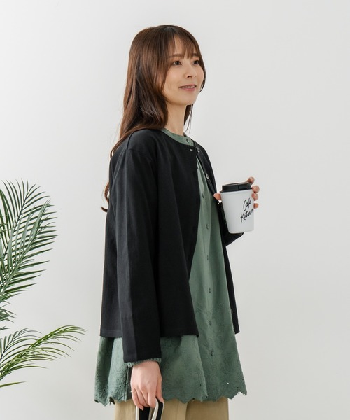 fort point(フォーポイント)の「【C-FORT POINT/フォートポイント】バスク天竺 クルーネック カーディガン(カーディガン/ボレロ・レディース・ブラック/レッド/ブルー/アイボリー/スミクロ・FREE)」の20枚目の写真