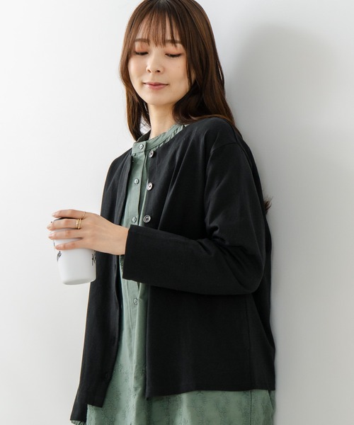 fort point(フォーポイント)の「【C-FORT POINT/フォートポイント】バスク天竺 クルーネック カーディガン(カーディガン/ボレロ・レディース・ブラック/レッド/ブルー/アイボリー/スミクロ・FREE)」の21枚目の写真