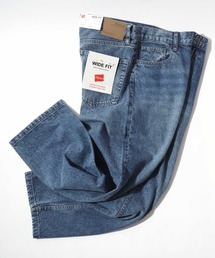 HANES（ヘインズ）の「Hanes/へインズ WIDE FIT DENIM PANTS/ワイドフィット ストレート デニムパンツ/レディース メンズ（デニムパンツ・メンズ）」