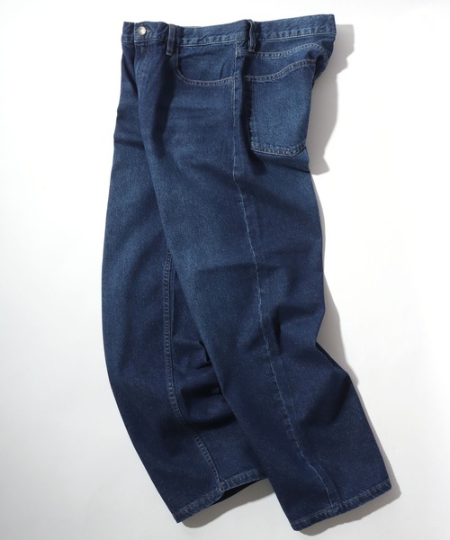 HANES（ヘインズ）の「Hanes/へインズ WIDE FIT DENIM PANTS/ワイドフィット ストレート デニムパンツ/レディース メンズ（デニムパンツ・メンズ・ライトブルー/ネイビー/ブルー・LL/L/M/S）」の6枚目の写真