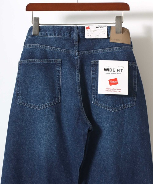 HANES（ヘインズ）の「Hanes/へインズ WIDE FIT DENIM PANTS/ワイドフィット ストレート デニムパンツ/レディース メンズ（デニムパンツ・メンズ・ライトブルー/ネイビー/ブルー・LL/L/M/S）」の15枚目の写真