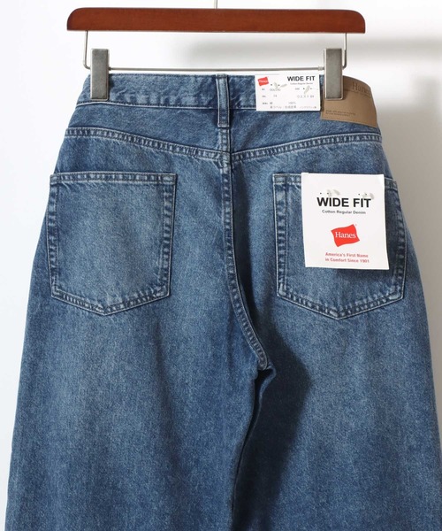 HANES（ヘインズ）の「Hanes/へインズ WIDE FIT DENIM PANTS/ワイドフィット ストレート デニムパンツ/レディース メンズ（デニムパンツ・メンズ・ライトブルー/ネイビー/ブルー・LL/L/M/S）」の13枚目の写真