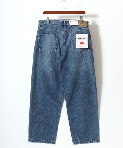 HANES（ヘインズ）の「Hanes/へインズ WIDE FIT DENIM PANTS/ワイドフィット ストレート デニムパンツ/レディース メンズ（デニムパンツ・メンズ・ライトブルー/ネイビー/ブルー・LL/L/M/S）」の17枚目の写真