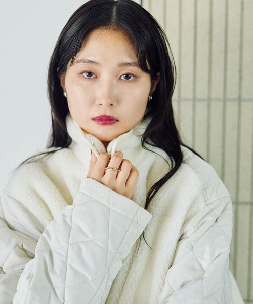 LEPSIM（レプシィム）の「スタンドボアキルトブルゾン　523889（ブルゾン・レディース・アイボリー/ブラック/カーキ・FREE）」の7枚目の写真