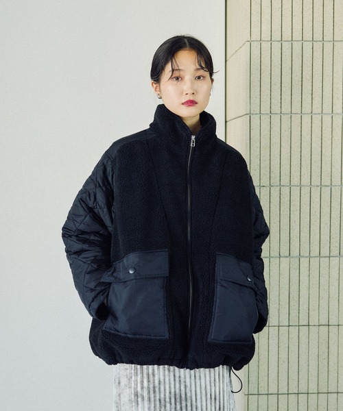 LEPSIM（レプシィム）の「スタンドボアキルトブルゾン　523889（ブルゾン・レディース・アイボリー/ブラック/カーキ・FREE）」の11枚目の写真