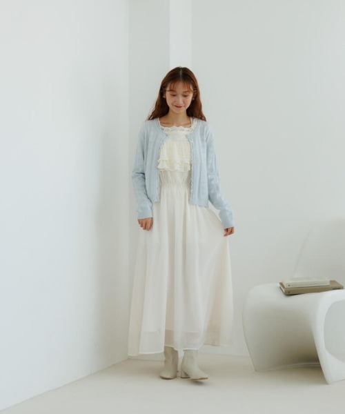 flower（フラワー）の「ペタルフリルワンピース（ワンピース・レディース・アイボリー/ブラック・FREE）」の6枚目の写真