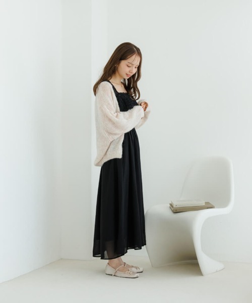 flower（フラワー）の「ペタルフリルワンピース（ワンピース・レディース・アイボリー/ブラック・FREE）」の8枚目の写真